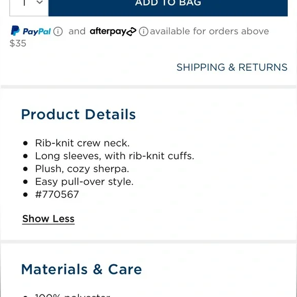 Old Navy Slouchy Sherpa Sweatshirt for girls NWT - Picture 9 of 9